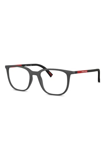 Prada Brille Mit Logo-print In Black