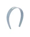 Prada Triangle-logo Crochet Headband In Blue