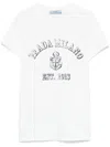 Prada Stamped Logo Crew Neck T-shirt In White