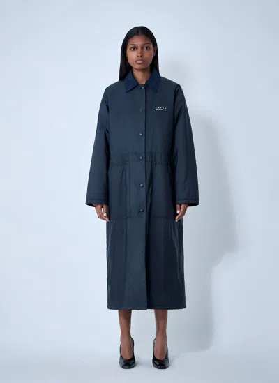 Prada Midnight Re-nylon Trench Coat In Brown