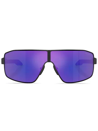 Prada Logo-print Oversize-frame Sunglasses In Black