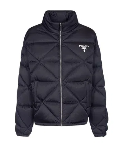 Prada Logo-print Padded Jacket In Black