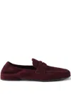 Prada Logo-print Penny-strap Loafers In Red