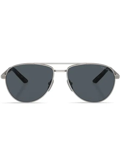 Prada Logomania Pilotenbrille In Silber