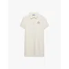 Prada Womens Neutral Logo-print Polo-collar Cotton Mini Dress In Neutral