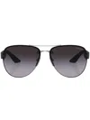 Prada Logo-print Round-frame Sunglasses In Black