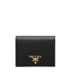 Prada Small Saffiano Leather Bifold Wallet In Black