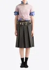 Prada Logo Print Short-sleeved T-shirt In Mauve