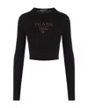 Prada Black Silk T-shirt In Black