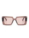 Prada Logo-print Square-frame Sunglasses In Brown