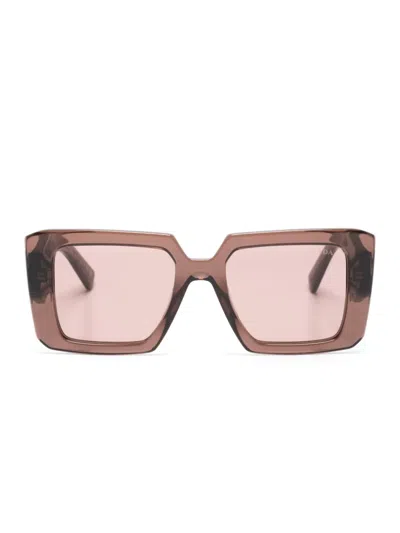 Prada Logo-print Square-frame Sunglasses In Brown
