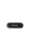 Prada Logo-print Studded Hair Clip In Black