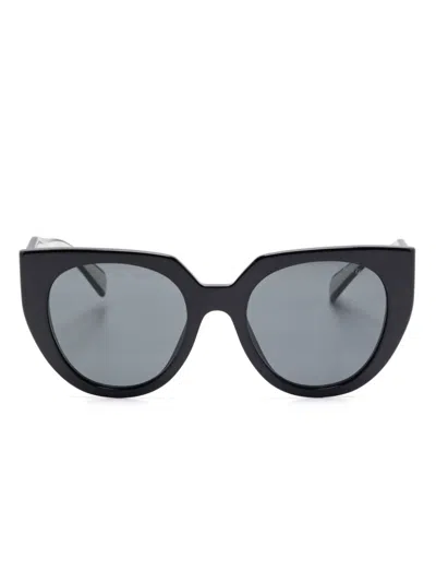 Pre-owned Prada Logo-print Sunglasses In Black