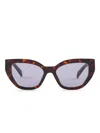 Prada Tortoiseshell-effect Cat-eye Sunglasses In Brown