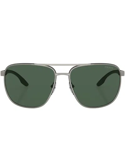 Prada Logo-print Sunglasses In Silver