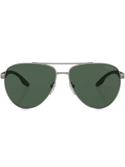 Prada Logo-print Sunglasses In Silber