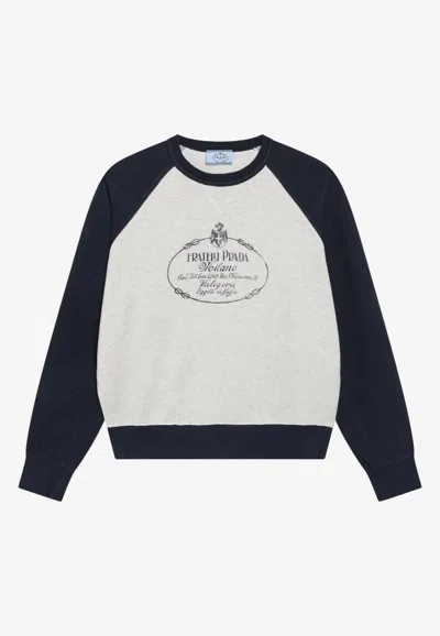 Prada Logo Print Sweatshirt In Multi