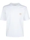 Prada Logo Embroidered T-shirt In Weiss