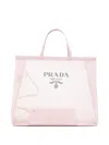 Prada Logo-print Tote Bag In Pink