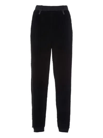 Prada Logo-print Trousers In Black/black