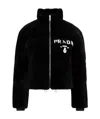 Prada Logo-print Zip-fastening Jacket In Black