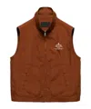 Prada Logo-print Zip-up Vest In Tobacco Color