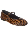 Prada Leopard-print Pony Hair Ballet Flats In Brown