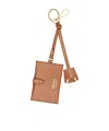 Prada Logo-printed Key Ring In Brown