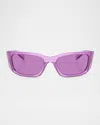 Prada Eyewear Butterfly Frame Sunglasses In Berry