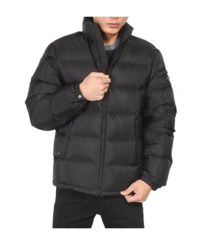 Prada Logo Quilted Down Jacket In Black