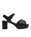 Prada Quilted Nappa Leather Platform Sandals In Black