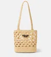 Prada Structured Open Weave Tote Bag In Beige