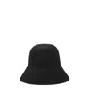 Prada Logo Crochet Bucket Hat In Black
