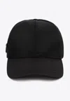Prada Logo Re-nylon Baseball Cap In Black