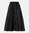 Prada Black Re-nylon Midi Skirt In Black