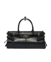 Prada Bonnie Medium Naplak Patent Leather Handbag In Black