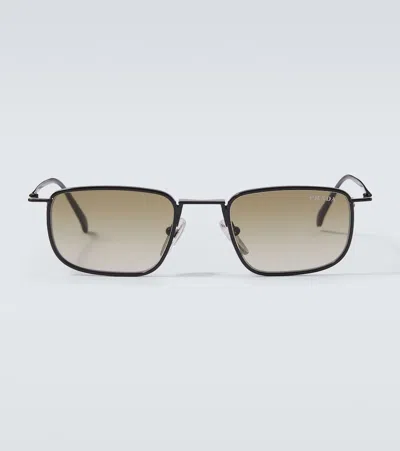 Prada Logo Rectangular Sunglasses In Brown