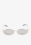 Prada Logo Rectangular Sunglasses In Metallic