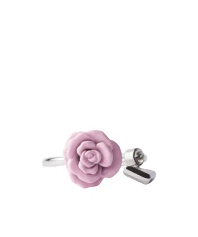 Prada Enamelled Metal Ring In Petal Pink