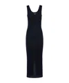 Prada Womens Blue Brand-plaque Slim-fit Cotton Midi Dress In Blue