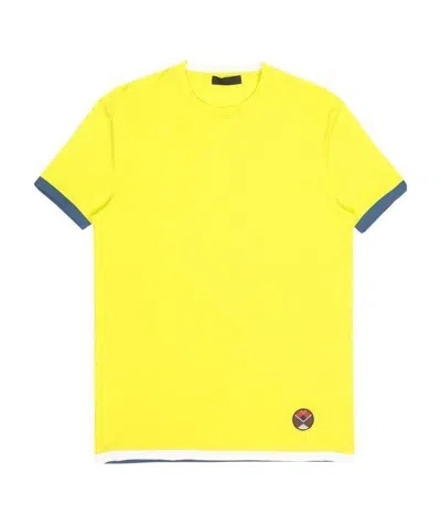 Prada Logo Round-necked T-shirt In Yellow