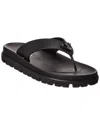 Prada Rubber Thong Slide Sandals In Black