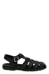 Prada Black Rubber Sandals With Tech Straps And Buckle Closure In Black