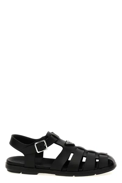 PRADA PRADA LOGO RUBBER SANDALS