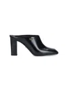 Prada Leather Block Heel Mules With Pointed Toe In Multi