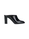Prada Leather Block Heel Mules With Pointed Toe In Multi
