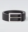 Prada Logo Saffiano Leather Belt In Black