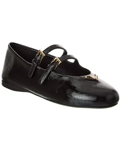 PRADA PRADA LOGO SAFFIANO LEATHER FLAT