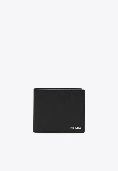 Prada Logo Saffiano Leather Wallet