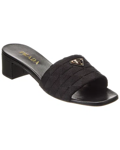 Prada Logo Sandal In Black